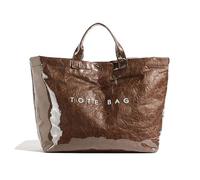 Stellayas Womens Letters Print Tote Bag,New Women's PVC Kraft Paper Tote Bag,Stellaya Fashion Retro Totes Bags (Brown)