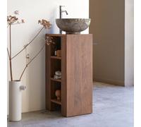 Stelle - Mueble de lavabo de nogal macizo derecho H 78 x B 30 x T 40 cm