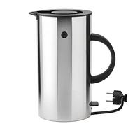 Stelton Hervidor de agua EM77 - Hervidor eléctrico, hervidor, tetera - ebullición rápida, bajo consumo de energía, filtro de cal extraíble, interruptor de seguridad - 1,5 litros, acero, enchufe