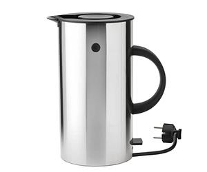 Stelton Hervidor de agua EM77 - Hervidor eléctrico, hervidor, tetera - ebullición rápida, bajo consumo de energía, filtro de cal extraíble, interruptor de seguridad - 1,5 litros, acero, enchufe
