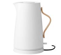 Stelton Hervidor de agua Emma - Hervidor eléctrico - Cafetera y tetera, escandinavo - filtro, interruptor de seguridad de cocción en seco con apagado, mango de madera de haya - 1,2 litros, color