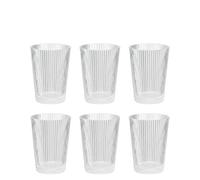 Stelton Pilastro - Juego de vasos de agua acanalados, aptos para lavavajillas, apilables, para bebidas calientes y frías, 240 ml, juego de 6