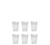 Stelton Pilastro - Juego de vasos de agua acanalados, aptos para lavavajillas, apilables, para bebidas calientes y frías, 150 ml, juego de 6