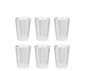 Stelton Pilastro - Juego de vasos de agua acanalados, aptos para lavavajillas, apilables, para bebidas calientes y frías, 240 ml, juego de 6