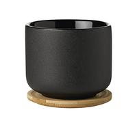 Stelton - x-632 - Theo Cup con platillo 0.2 L, piedra, negro, 8 x 8 cm