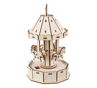 STEM Learning Carrusel de madera juguete para niños, juego de equilibrio físico, para aprender conceptos científicos y actividades divertidas, juego de madera de equilibrio científico