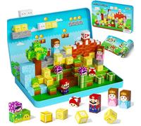 STEM MATCH Blocs magnétiques de Voyage pour Enfants : 100 Cubes magnétiques Avec boîte en métal, 90 Minutes de Concentration pour la Voiture ou l'avion, pour garçons et Filles de 3 à 8 ANS