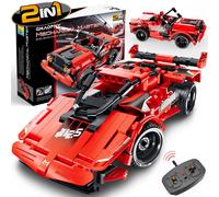 STEM Toy Building Toys Gifts for Age 5 6 7 8 9 10 11 12 Years Old Kids Boys Girls 2 in 1 Remote Control Racing Car Building Blocks 351 Pcs DI