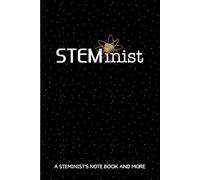 STEMinist Notebook Lined 6x9" Pages with Bonus Science and Math Reference Charts Black Dotted Proton Design: Great Gift for Women in STEM and Other Smart Girls