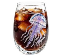 Stemless Glass With 3D Marine Design For Home And Entertaining