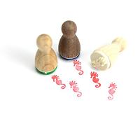 Stemplino® Minisello - Diseño: caballito de mar - 12 mm de diámetro - Sello de madera para niños Bullet Journal Sello con diseño de caballito de mar