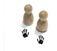 Stemplino® Sellos - Diseño: juego de 2 impresiones de mano - 2 sellos mano izquierda y derecha - sello de madera Wichtelhand sello accesorios Wichtel pistas (12 mm) F81+F82
