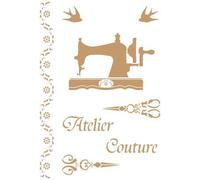 Stencil Deco Vintage Composición 195 Atelier Couture. Medidas aproximadas: Medida exterior del stencil: 20 x 30 cm Medida del diseño:17,8 x 26,1 cm Medida de la figura 1: 12,6 x 8,4 cm