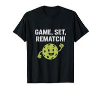 Stencil Pickleball Juego, Set, revancha! Gráfico Camiseta