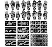 Stencil Tatuajes Temporales Adultos, 102 piezas Stencil Tattoo para Pintura con Purpurina, Arte Corporal Tatuaje Temporal