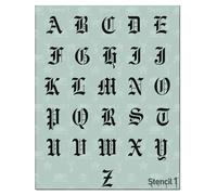 Stencil1 Letter Stencils 1 Old English Calligraphy Letters Numbers Mylar Uppercase and Lowercase Alphabet for Hand Paint