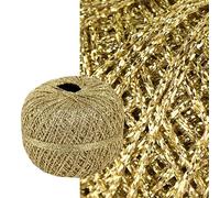 Stenli Hilo de ganchillo metálico brillante fino oro arco iris DIY brillante hilo 350 m 50 gr 2 mm