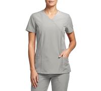 Stenso Nobby Uniformes Sanitarios Mujer Elastica - Casaca Sanitaria Mujer Stretch - Camisa Sanitaria Spandex Cemento S
