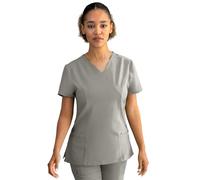 Stenso Nobby Uniformes Sanitarios Mujer Elastica - Casaca Sanitaria Mujer Stretch - Camisa Sanitaria Spandex Cemento 2XL