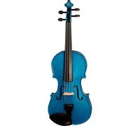 Stentor Violín arlequín de tamaño 1/2, violín para intermedios con arco de fibra de vidrio P&H, estuche ligero, instrumento de cuerda colorido 1401EBU, azul marino