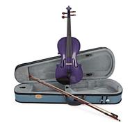 Stentor Violín arlequín tamaño 1/4, violín para intermedios con arco de fibra de vidrio P&H, estuche ligero, instrumento de cuerda colorido 1401FPU, morado