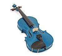 Stentor Violín arlequín tamaño 3/4, violín para intermedios con arco de fibra de vidrio P&H, estuche ligero, instrumento de cuerda colorido 1401CBU, azul marino