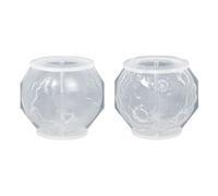 Steowsey 2 moldes redondos irregulares de luz 3D con diseño de tierra para bricolaje, molde de vela de gel de sílice blanco, para escritorio, planeta, luz nocturna, decoración