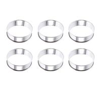 Steowsey 6 Piezas Anillos de Tarta de Muffin Anillo de Tarta de Doble Rollo Anillos de Muffin de Acero Inoxidable Anillo Redondo de Metal Molde para Hacer Alimentos