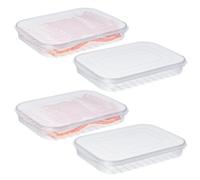 Steowsey Caja de almacenamiento para refrigerador, de polietileno transparente, tapa suave, apilable, de grado alimenticio, fácil de usar