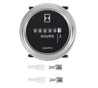 Steowsey Contador de horas de funcionamiento de 6 a 80 V CC, anillo redondo de color plateado