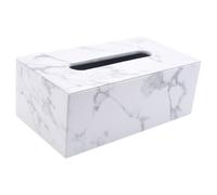 Steowsey Cubierta de Caja de PañUelos Faciales de PU de MáRmol Rectangular Servilletero Contenedor para la DecoracióN del Coche Oficina Casa