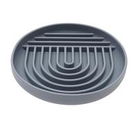 Steowsey Cuenco para lamer mascotas para perros y gatos, cuenco de alimentación lenta para alimentos húmedos o secos, agua, yogur, mantequilla de maní, gris oscuro