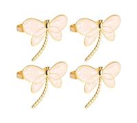 Steowsey Juego de 4 Piezas, Servilletero de Anillo de Servilleta de LibéLula Dorada, Utilizado para la Cena de la Boda Cena DecoracióN de la Mesa DecoracióN de la Mesa