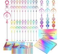 Steowsey Juego de 60 llaveros de bricolaje que incluye kit de agradecimiento para manualidades, colgante de proyecto de bricolaje, joyería artesanal, metal