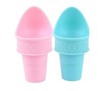 Steowsey Juego de herramientas para helado y paletas de helado, cuchara de helado, juego de mini conos de cuchara reutilizable, buen agarre de plástico para hornear galletas C