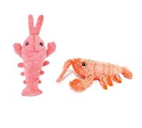 Steowsey Juguete de langosta de simulación para perro, carga USB con hierba gatera, juguete de peluche para gatos, perros, gatos de peluche