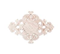 Steowsey Lotes de Madera Tallada Aplique de Revestimiento de Flores Sin Pintar Armarios Tipo de DecoracióN de la Puerta: 21X15 Cm