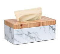Steowsey MáRmol Rectangular PU Caja de PañUelos de Grano Cubierta Servilletero Contenedor de para DecoracióN de Oficina en Casa