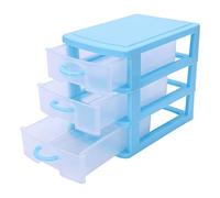 Steowsey Mini Caja de Almacenamiento de Plástico Tipo Cajón Translúcido (Azul 3