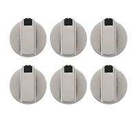 Steowsey Perilla del Horno 6 Piezas, Universal Plata Adaptadores Perillas de Control de La Estufa de Gas Interruptor Rotatorio del Horno Cerraduras de Control de Superficie de Cocción