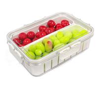 Steowsey Snackal Box - Bandeja de almacenamiento para refrigerador, bandeja dividida para servir como se muestra, reutilizable, soporte portátil para refrigerador