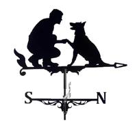 Steowsey Veleta decorativa de acero inoxidable para exteriores, de metal, color negro, veleta decorativa para exteriores