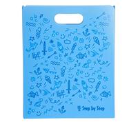 Step by Step Caja para cuadernos y cuadernos con asa, color azul, DIN A4, compartimento para regla, con asa de transporte, ahorro de espacio, 4 compartimentos
