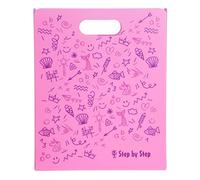 Step by Step Caja para cuadernos y cuadernos con asa de transporte, tamaño DIN A4, compartimento para regla, con asa de transporte, ahorro de espacio, 4 compartimentos