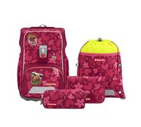 Step by Step Giant - Juego de mochila escolar (5 piezas, color verde, ergonómico, con reflectores, altura regulable con cinturón de cadera y pecho, 23 L), color verde, Wild Horse Nora - Rojo