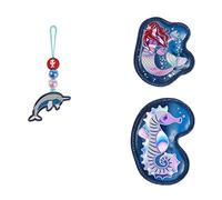 Step by Step Magic MAGS Reflect Star Seahorse Zoe, 3 piezas, diseño reflectante, 2 aplicaciones magnéticas y 1 colgante, complemento para mochila o mochila escolar, color azul y rosa, Star Seahorse