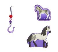 Step by Step Magic MAGS Schleich Horse Club Andaluz, morado, 3 piezas, 2 aplicaciones magnéticas y 1 colgante, Caballo andaluz