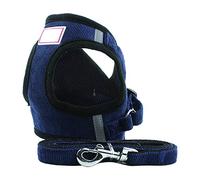 Step In Hundegeschirr mit Leine, aus weiches Mesh & Cordoptik, braunes Geschirrset, passend fuer Hunde & Katzen, Einsatz: Spaziergang, Reise & Alltag, Haustier Zubehör Alltag Reise Pflege