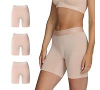 STEP ONE Calzoncillos tipo bóxer para mujer, paquete de 3, viscosa de bambú, ropa interior para mujer, absorbe la humedad, antirozaduras, arena desnuda, S