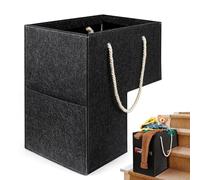 Step Storage Basket, L-Shape Design Step Laundry Baskets, Felt Organizer with Easy-Grip Handles, External Size: 16.5x16.5x10 inches, Ideal for Stairs, Toys, Tools Organization